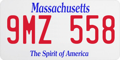 MA license plate 9MZ558
