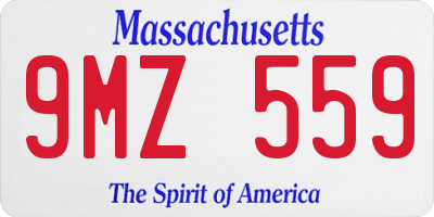 MA license plate 9MZ559