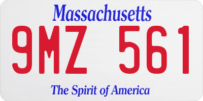 MA license plate 9MZ561