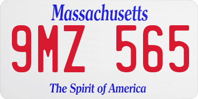 MA license plate 9MZ565