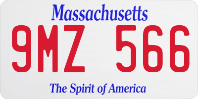 MA license plate 9MZ566