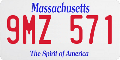MA license plate 9MZ571
