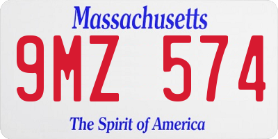 MA license plate 9MZ574