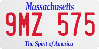 MA license plate 9MZ575