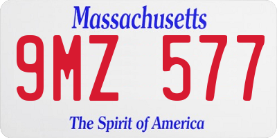 MA license plate 9MZ577