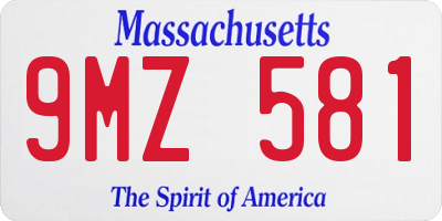 MA license plate 9MZ581