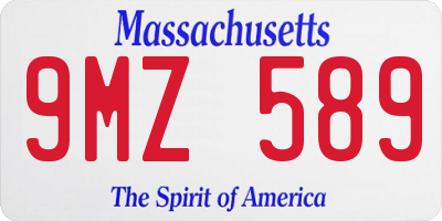 MA license plate 9MZ589