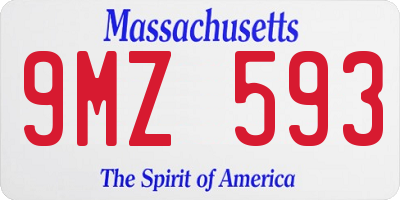 MA license plate 9MZ593