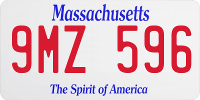 MA license plate 9MZ596