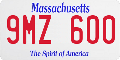 MA license plate 9MZ600