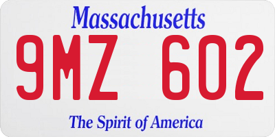 MA license plate 9MZ602