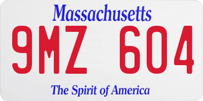 MA license plate 9MZ604