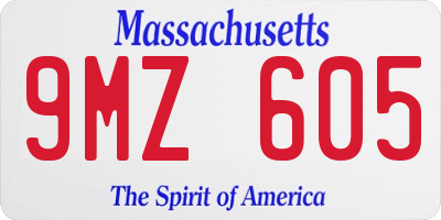 MA license plate 9MZ605