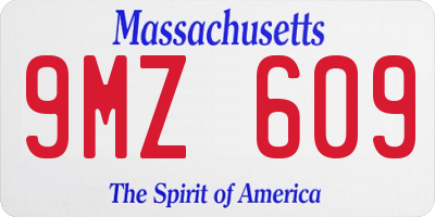 MA license plate 9MZ609