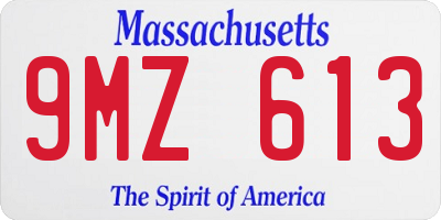 MA license plate 9MZ613