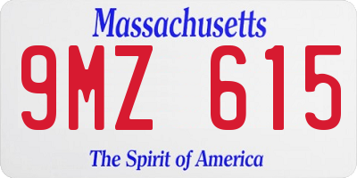 MA license plate 9MZ615