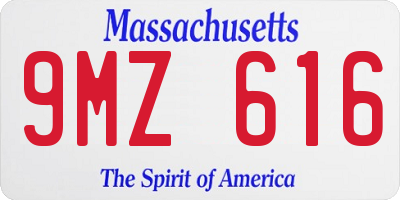 MA license plate 9MZ616