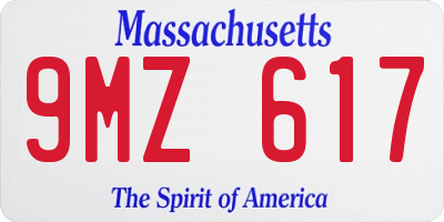 MA license plate 9MZ617