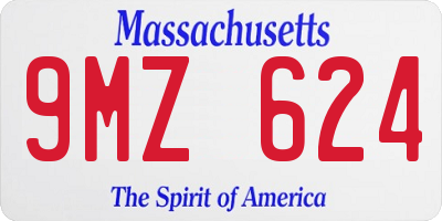 MA license plate 9MZ624