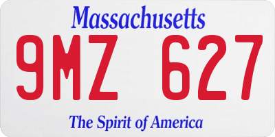 MA license plate 9MZ627