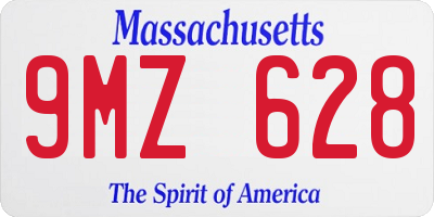 MA license plate 9MZ628