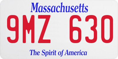 MA license plate 9MZ630