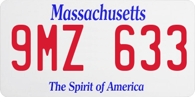 MA license plate 9MZ633