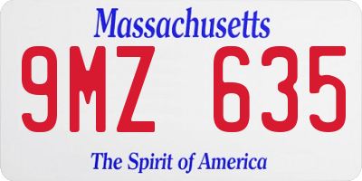 MA license plate 9MZ635