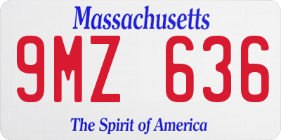 MA license plate 9MZ636
