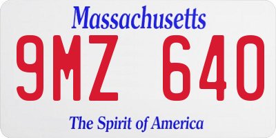 MA license plate 9MZ640