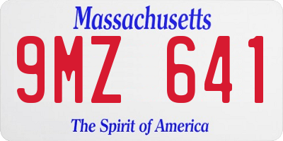 MA license plate 9MZ641