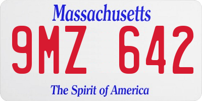 MA license plate 9MZ642