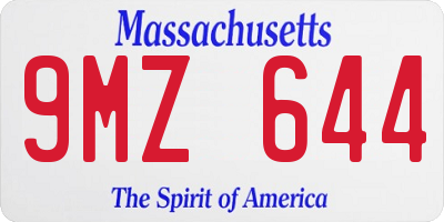 MA license plate 9MZ644