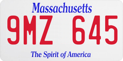 MA license plate 9MZ645