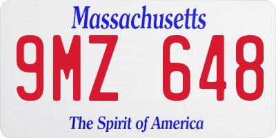 MA license plate 9MZ648
