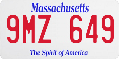 MA license plate 9MZ649