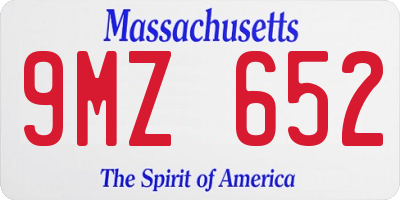MA license plate 9MZ652