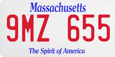 MA license plate 9MZ655