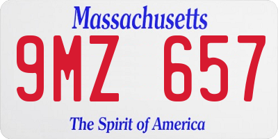 MA license plate 9MZ657
