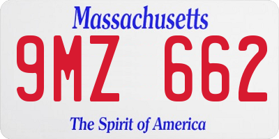 MA license plate 9MZ662