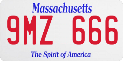 MA license plate 9MZ666