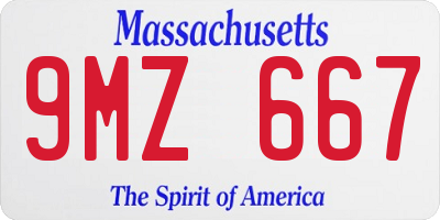 MA license plate 9MZ667