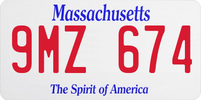 MA license plate 9MZ674