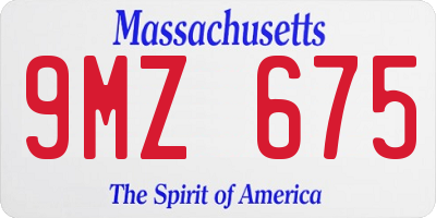 MA license plate 9MZ675
