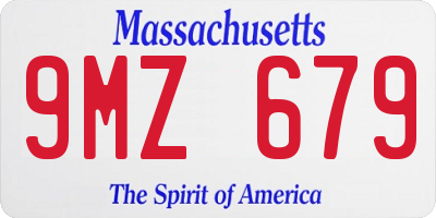MA license plate 9MZ679