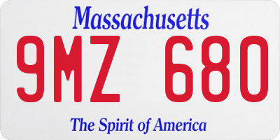 MA license plate 9MZ680
