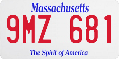 MA license plate 9MZ681