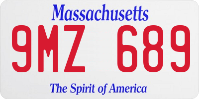MA license plate 9MZ689
