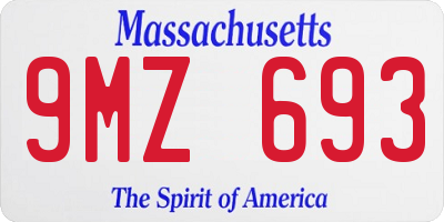 MA license plate 9MZ693
