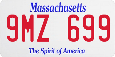 MA license plate 9MZ699